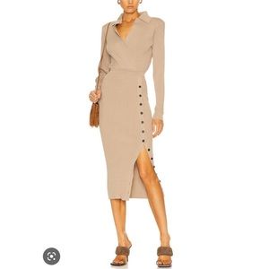 self portrait mushroom ribbed knit dress - flaw